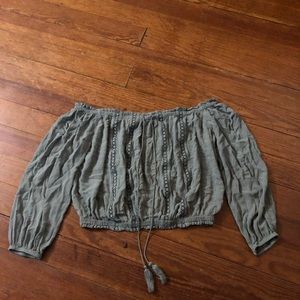 Charlotte Russe Off the Shoulder Crop Top Size Lg